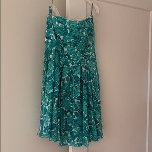 Teal Floral Fit-and-Flare Sundress